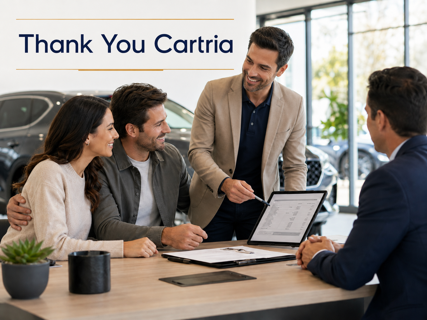 Thank you to Cartria for negotiating the vehicle purchase